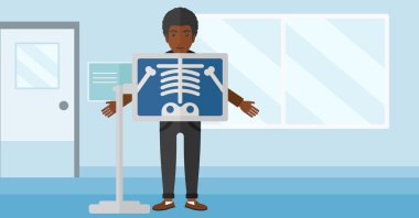 X-ışını yordamı sırasında hasta.