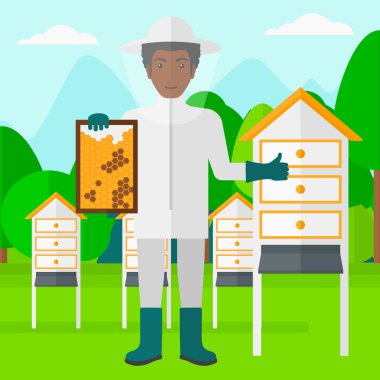 Arıcı, arı kovanı.