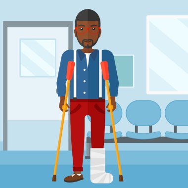 Kırık bacak hastayla.