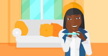 Hamilelik testi olan kadın.