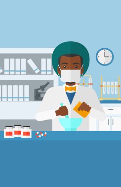 Eczacı ilaç hazırlama.