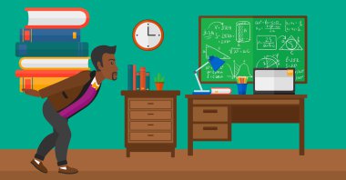 yığın kitap olan adam.