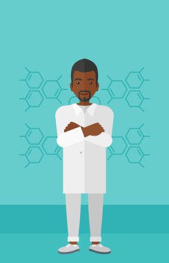 Erkek laboratuvar asistanı.