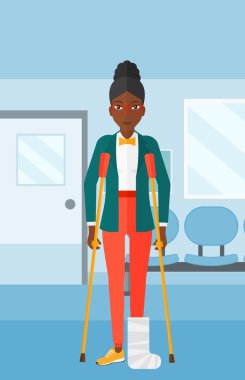 Kırık bacak hastayla.