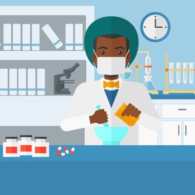 Eczacı ilaç hazırlama.