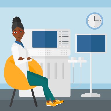 Female ultrasound specialist.