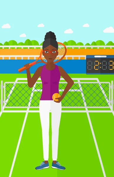 Gran jugador de tenis . — Vector de stock