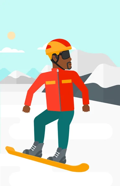 Jeune homme snowboard . — Image vectorielle