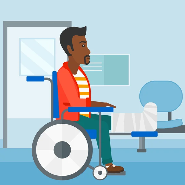 Patient sitting in wheelchair. — Stock Illustration Patient sitting in wheelchair. Stock Vector