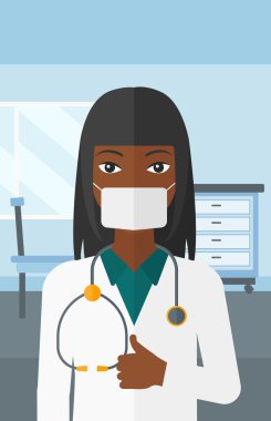 Confident doctor in mask.