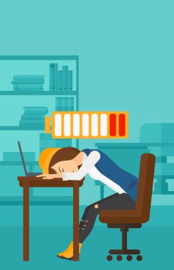 Employee sleeping at workplace.