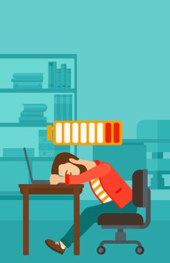 Employee sleeping at workplace.