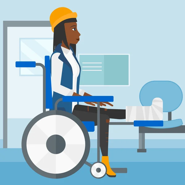 Patient assis en fauteuil roulant . — Image vectorielle