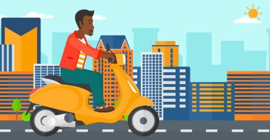 adam sürme scooter.