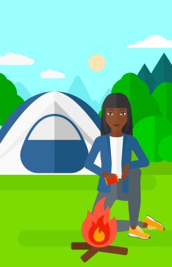 Kadın çıra yangın.