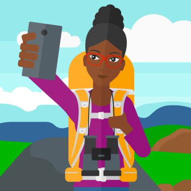 Backpckaer yapım selfie.