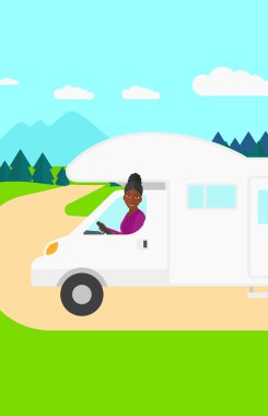 Motorlu ev sürüş kadın.