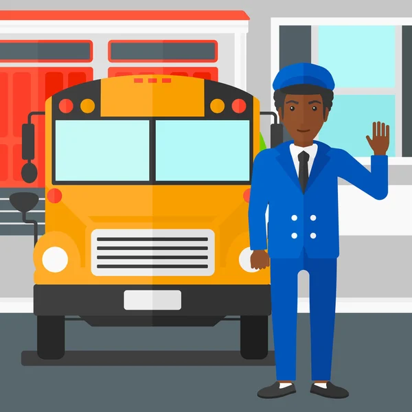 Chauffeur d'autobus scolaire . — Image vectorielle