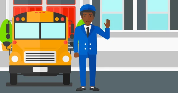 Chauffeur d'autobus scolaire . — Image vectorielle