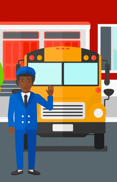 Motorista de ônibus escolar . — Vetor de Stock