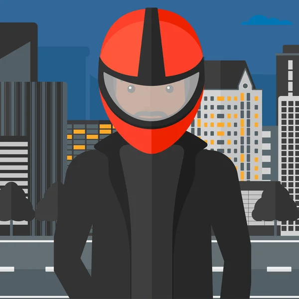 Muž v motorkářské helmy. — Stockový vektor