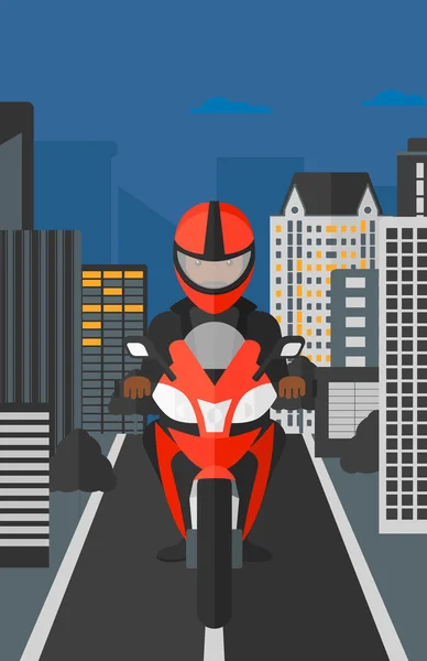 Hombre montando motocicleta . — Vector de stock