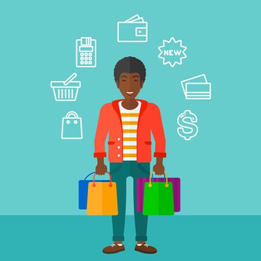 Çanta ile mutlu müşteri.