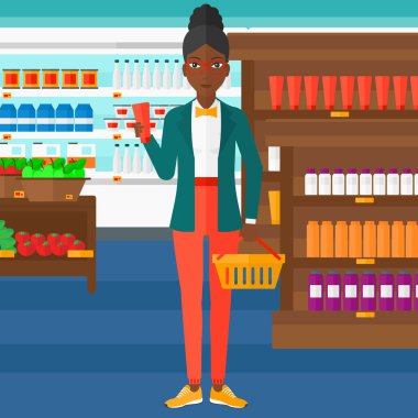 Müşteri alışveriş sepetine ve tüp krem.