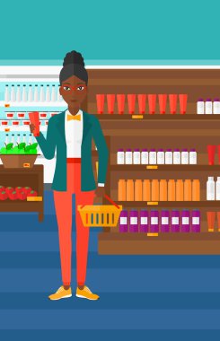 Müşteri alışveriş sepetine ve tüp krem.