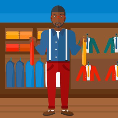 Kravat seçme müşteri.