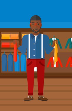 Kravat seçme müşteri.