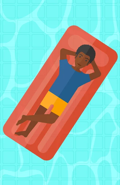 Homem relaxante na piscina . — Vetor de Stock