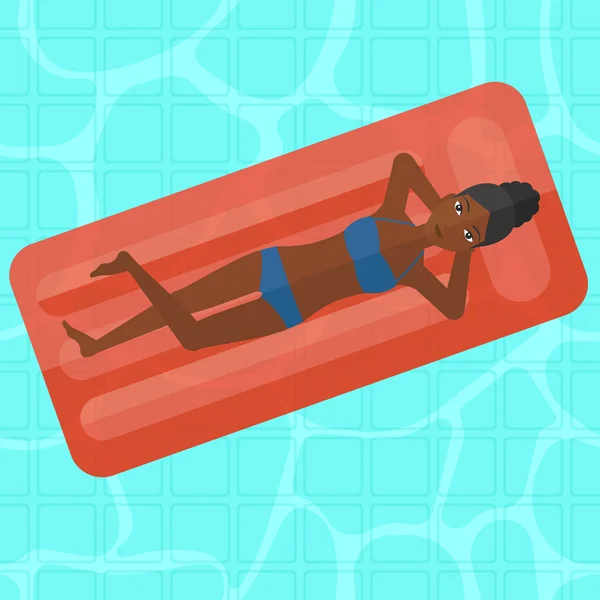 Femme relaxante dans la piscine. — Image vectorielle