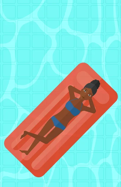 Mujer relajante en la piscina. — Vector de stock