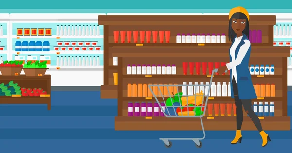 Klant met trolley koffer. — Stockvector