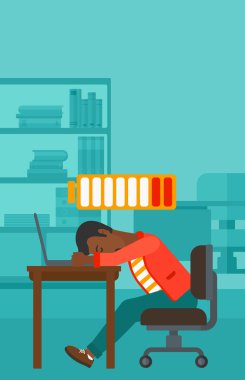 Employee sleeping at workplace.