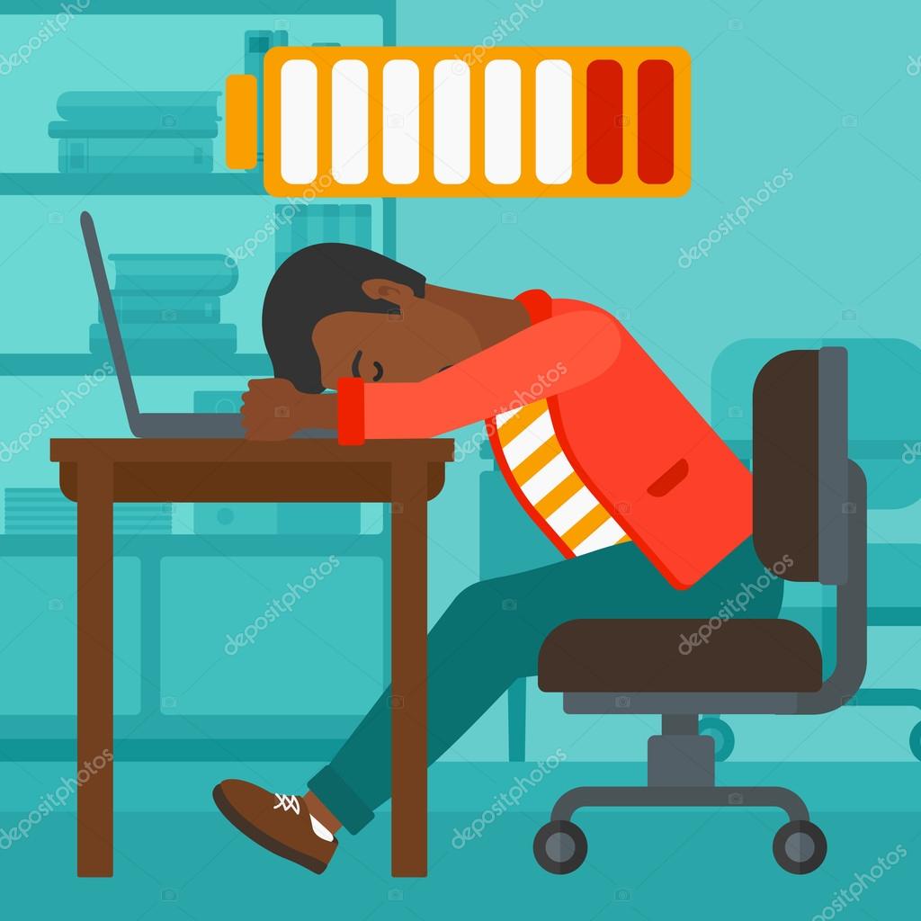 Employee Sleeping At Workplace Stock Vector Image By ©visualgeneration