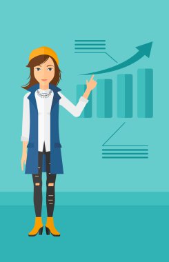 Woman presenting report.