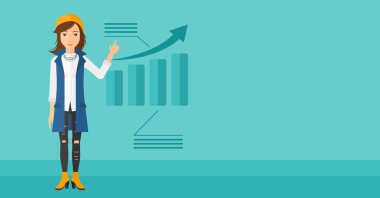 Woman presenting report.