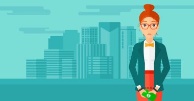 Suçtan kelepçeli kadın.