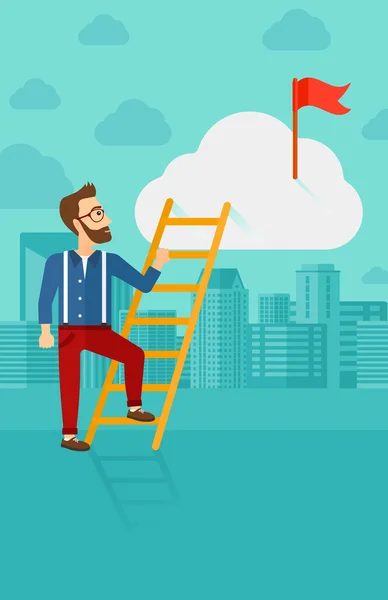 Man climbing the ladder. — Stock Vector