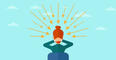 Oklar poinded başına kadınla.