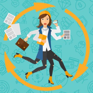 Kadın Multitasking ile başa çıkma.