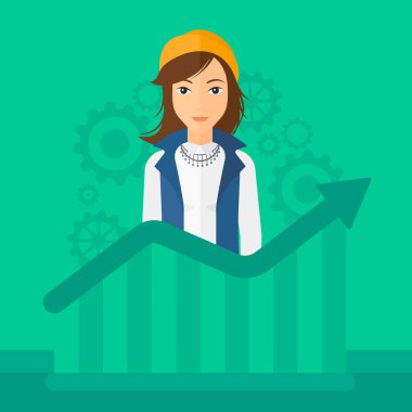 Grafik büyüyen ile kadın.