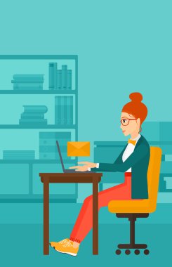 Woman receiving email.