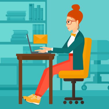 Woman receiving email.