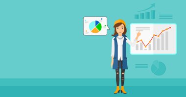 Business woman presenting report.