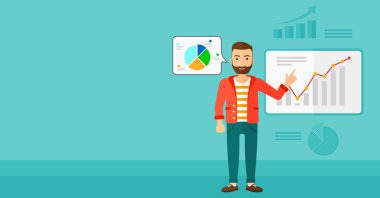 İşadamı rapor sunma.