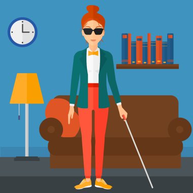 Kör kadın ile sopa.