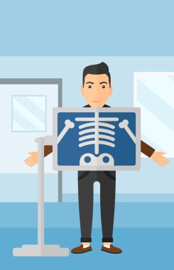 X-ışını yordamı sırasında hasta.